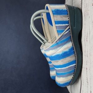 Dansko | Watercolor Striped Canvas Clogs Nursing Professional Shoes Size 7.5 - 8